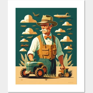 Great farmer with his tractor Posters and Art